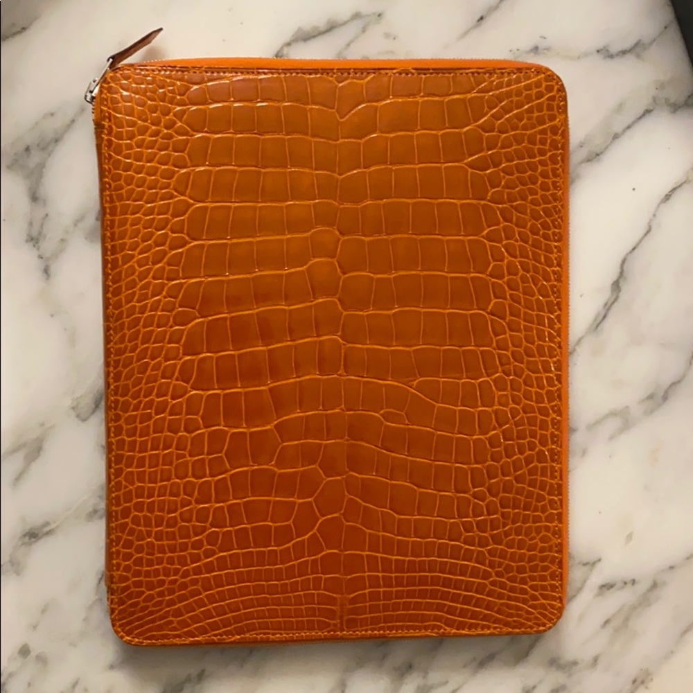Hermès croc zip up agenda